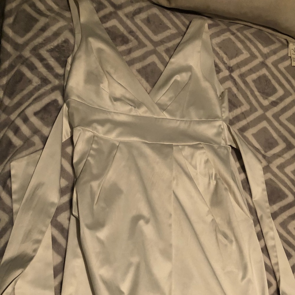 White knee length dress